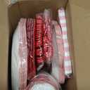 175 Pcs Red Gingham Plates and Napkins Party Supplies - Red and White Checkered Plates Sets Serve 25 Guests - Scalloped Gingham Paper Plate for Birthday Picnic Mother's Day Party Decorations