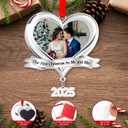 3 x Our First Christmas Married Personalized Photo Ornament 2025 As Mr. and Mrs - Our First Christmas Married Xmas Tree Picture Frame Ornament - 1st Xmas Bridal Shower Photo Ornaments Keepsake Gift
