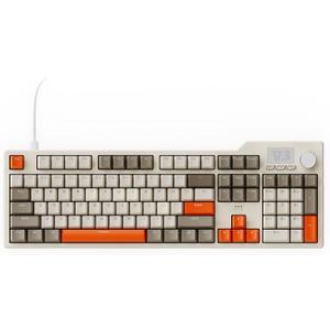 AJAZZ AK35I V3 104-Key Full Size Wired Gasket Mount Gaming Keyboard with Multimedia Buttons & Knob Control | Five Layer Pad | OEM Profile PBT Keycaps | White Backlit Custom Keyboard