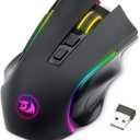 Redragon M602 Griffin RGB Gaming Mouse, RGB Spectrum Backlit Ergonomic Mouse with 7 Programmable Backlight Modes up to 8000 DPI for Windows PC Gamers (Black, Wireless)