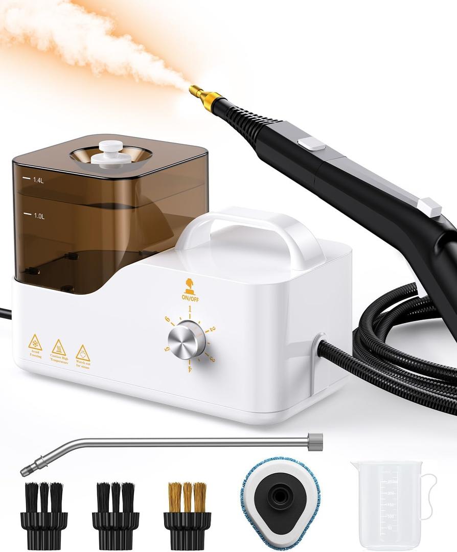 Steam Cleaner for Home, 10s Heat-Up, 2600W Steam Cleaner for Car Detailing, High-Pressure Handheld Steamer for Kitchen, Bathroom, Floors, Upholstery & More