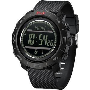 Men's Military Watches for Men Tactical ABC Digital Watch Outdoor Sports Altimeter Barometer Compass Thermometer Fitness Tracker Watch Step Counter Dual Time Stopwatch Countdown Waterproof Wristwatch