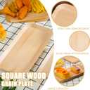 50 Pcs Wood Grain Paper Plates, 10 Inch Rectangular Wood Paper Plates, Rustic Disposable Plates for Woodland Baby Shower, Camp Fire, Camping, Lumberjack Birthday Party Supplies (L)