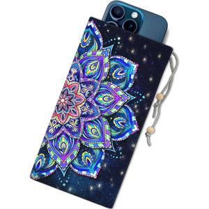EMF Shield Sleeve for Cell Phone Reduce Signal Anti-EMP Pouch Against Radiation, EMF, 5G, RFID Blocking 4x8 Inch Mandala Phone Sleeve Bags
