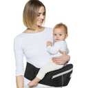 Baby Carrier with Hip Seat, Ergonomic Front Carrier for Newborns & Toddlers, Adjustable Waistband with Strong Support, Large Pocket Design, Black
