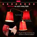 Hiboom 1 Pack 13 FT 20 LED Cups String Lights, Mini Shot Cups Fairy Light Decoration, Battery Operated Party LED Novelty Cup Decor for College Graduation Party Supplies Home (Red)