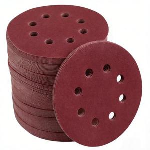 120 PCS 5 Inch 8 Hole Red Round Sandpaper, 60 80 100 120 150 180 220 240 320 400 600 800 Grit Sanding Discs, Hook-and-Loop Abrasive Sander Paper for Random Orbit Floor,Drywall Sander