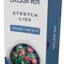 Stasher Premium Reusable Silicone Stretch Lids Variety 4-Pack, Clear, 9, 6.5, 4.5, 2.5, Airtight Seal, Food Container Covers, BPA Free, Leak-free, Dishwasher Safe, Microwave Safe, Eco-Friendly