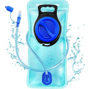 Hydration Bladder, 2L Water Bladder for Hiking Backpack Leak Proof Water Reservoir Storage, 2 Liter BPA-Free Water Pouch Hydration Pack Replacement for Biking Climbing Cycling Running, Blue