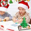 Christmas Tree Building Blocks, Christmas Decorations Set with Santa Claus & Reindeer, Creative Tabletop Decor Xmas Gifts Toys for Kids Adults Teen Boys & Girls