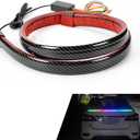 Car Light Up Spoiler, Carbon Fiber Streamer Colorful LED Tail Light Strip, 12V Self-Adhesive Rear Roof Spoiler Strip Lights with Turn Signal Reversing Brake Light, Exterior Modified for Cars