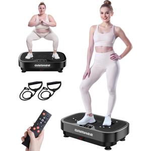 Vibration Plate Exercise Machine, 9 Modes Vibrating Platform for Lymphatic Drainage, 3D Upgraded Vibrated Plates for Weight Loss, Home Full Body Workout Equipment for Fitness
