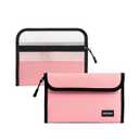 igrass 6200°F Fireproof Waterproof Money Bag with Zipper - 8x5 inch Fire Safe Pouch with Valuables for Passports, Jewellery, Cash (Pink)