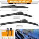 AUTOBOO 3-Pack Windshield Wiper Blades for Kia Sportage 2017-2022 Hyundai Santa Fe 2019-2023 Kia Sorento 2016-2020, Original Equipment Replacement 26"+16" Front and 11" Rear, Easy One-Click Install