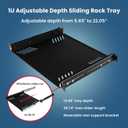 Penn Elcom R1290/1U Sliding Rack Tray (Audio, AV, IT, DJ) Equipment Shelf for 1 Rack Space up to 15 Inch Deep, 14.96" x 19" x 1.75"