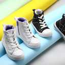 K KomForme Kids Sneakers for Boys and Girls Toddler Canvas High Top Walking Causal Shoes with Zipper (White)