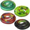 Rubber Snakes to Keep Birds Away - 4 PCS Realistic Fake Rubber Snake for Garden Props to Scare Birds, Squirrels and Mice