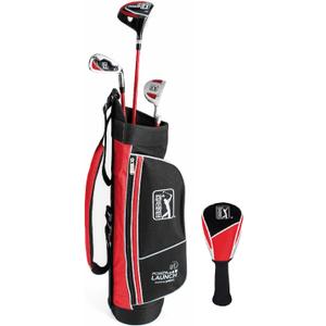 PGA Tour Youth Golf Club Set Ages 3-5 (36-41) and 5-8 (41 - 4'8") Right and Left Handed Beginner Junior Golf Clubs with Lightweight Golf Bag, Mallet Putter, Driver by Golfgen
