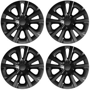 TangMiGe 4-Pack 15 inch Hubcaps Compatible with Toyota Prius 2019-2022, Prius Prime 2020-2022, Corolla Hybrid 2020-2024, fit for 15" Steel Wheel, Rim Cover Skin Hub Cap (Dual-Tone Silver+Black)
