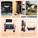 Heavy Duty Folding Wagon Cart 660 lb Capacity, 3-in-1 Collapsible Utility Wagon with Adjustable Handle and All-Terrain Wheels for Camping, Beach, Grocery, Outdoor Use