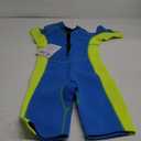Kids Shorty Wetsuit 2mm Green Blue Front Zipper for Swimming 14