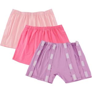 3 Pack Post Surgery Boxers for Women, Adaptive Underwear, Tear Away Underwear, Incontinence Stick-on Briefs (Medium)
