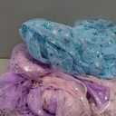 Hahafelt 6 Pcs Winter Onederland Supplies Snowflake Table Runner 10 ft Cheesecloth Fabric Sparkling Tulle Tablecloth Sheer Chiffon Gauze Runner for Christmas Birthday