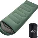 Wind Tour 3 Season Lightweight Waterproof Sleeping Bag Indoor & Outdoor for Hiking Backpacking Camping Traveling, 2.2 lb | Green 