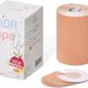 BnDR Tape with Nipple Covers, Extra Wide Chest Binding Tape for FTM Transgender, 4in x 16.5 Feet (Beige)