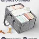 URMYWO Diaper Caddy Organizer - Portable Baby Diaper Caddy with Handle, Large Nursery Organizer Storage Basket for Newborn Essentials, Baby Registry Must Have Shower Gift for Home and Car Travel