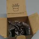 OFFIDIX Glass Plant Mister, 6.3 Inches Tall Vintage Style Spritzer Bronze Plastic Top Pump One Hand Watering Can Indoor Plant Spray Bottle for Garden, Plants, Cleaning (Dark Green)