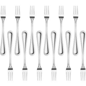 New Star Foodservice 58505 Bead Pattern 18/0 Stainless Steel, Oyster Fork 6-Inch Set of 12