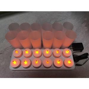 LED Rechargeable Candles (12 Pack), Rechargeable Tea Lights, Flameless, Battery Operated Candle Light, Safe for Home, Restaurants, Cafe