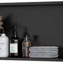Neodrain Shower Niche, Insert Bathroom Storage Shower Shelf, Stainless Steel Recessed Wall Niche No Tiled Recessed Cabinet Waterproof for Shower Storage (Matte Black,36"x12")