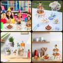 6 Pcs Acrylic Dessert Stands Set Include Display Risers Cupcake Tower and Clear Round Dessert Trays Cake Table Holder for Wedding Baby Shower Decoration(Classic Style)