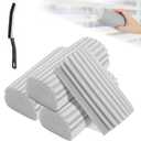 4 Pack Soft Cotton Sponge Duster, Duster for Cleaning Blinds, Baseboards, Railings, Glass, Vents, Window Tracks, Faucets, Includes 1 Crevice Cleaning Brush