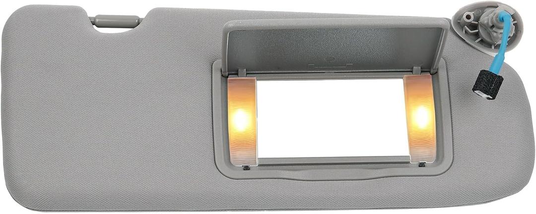 Dasbecan Right Passenger Side Sun Visor Compatible with Honda CRV CR-V 2017-2022,with Vanity Light | Makeup Mirror| Gray, Replace# 83230-TLY-H11ZB 83280-TLA-A62