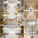 18.3" Wedding Butterfly LED Floor Lamp, 25W 12V Hanging White Butterflies Creative Ceiling Lamp,Realistic Swinging Butterfly,Romantic Wedding Party Fixture(1PCS, White Light)