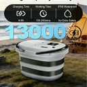 Portable Shower with 20L Foldable Bucket: Integrated Bucket + Shower Head,13000mAh Rechargeable Camping Shower with LED Display, Fruit Wash Mode, IPX8 Waterproof & 5-Speed,Portable for Travel,Pet Bath, Small