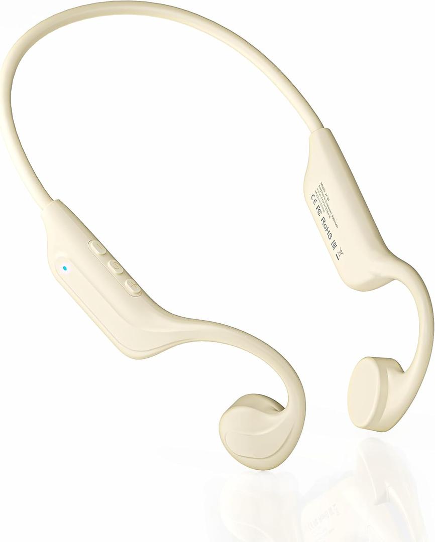 New Bone Conduction Headphones Bluetooth 6.0, Open Ear Headphones with Mic, 3 EQ Modes, Anti-Leak Audio, Dual Pairing, 10H Playtime, 25g Lightweight, IP65 Waterproof for Running, Cycling & Hiking