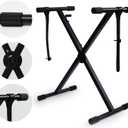 The ONE Single-X Keyboard Stand, Pre-Assembled X-Style Keyboard Stand with Locking Straps & Quick Release Mechanism, Adjustable Piano Stand