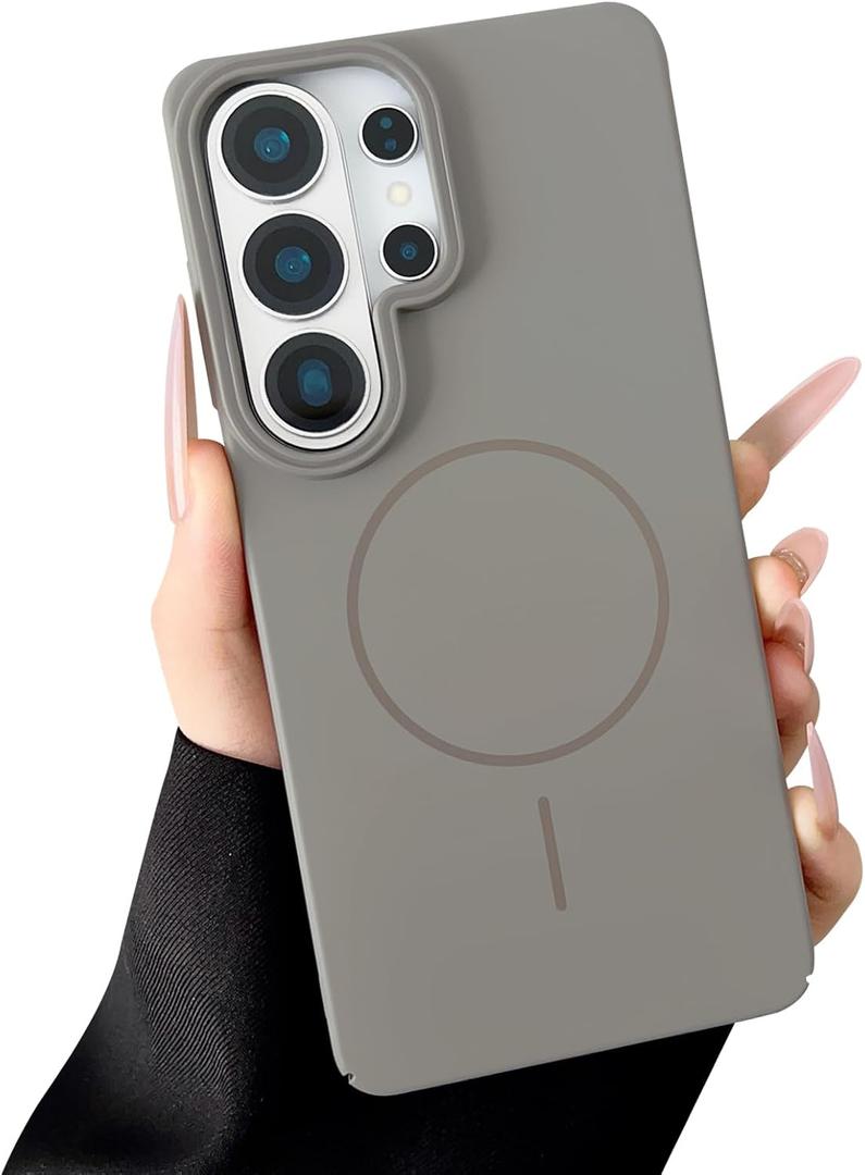 Slim Magnetic Case for Samsung Galaxy S26 Ultra 6.9" 2026 [Thin Matte Anti-Fingerprint Hard PC Cover] [Compatible with MagSafe] Solid Color Lightweight Phone Case (Titanium Grey)