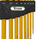 Titan 12733 Extra-Long Arm Triple Square Key Set - 8 Piece