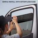 Aluminum Front Door Window Vents (Pair) for Ford Transit Van 2015-2026, Keeps Bugs Out Let Breeze in,Black