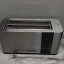 Mueller UltraToast Full Stainless Steel Toaster 4 Slice, Long Extra-Wide Slots for Bagels and Waffles, 6 Browning Levels, LED Display, Cancel/Defrost/Reheat Functions & Removable Tray, Kitchen Gadgets Silver