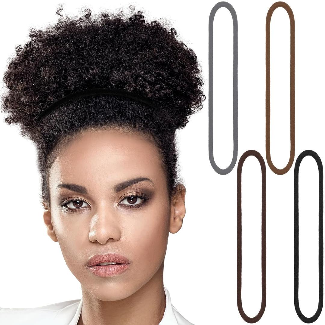 Dingion 80 Count Extra Long Hair Tie for Thick and Curly Hair Elastic Ponytail Holders for Women No Metal Bands Accessories (Multi Color)