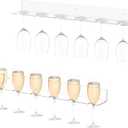 Champagne Wall Holder for Party 50, Clear Acrylic Wall Mounted Wine Glass Holder, Under Cabinet Wine Glass Holder Rack (6 Glasses 2 Pack)
