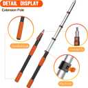 LAANPOLE Telescoping Pole, 5-20FT Aluminum Extension Pole(26FT Reach), Multi-Purpose Paint Roller for Painting, Dusting and Cleaning