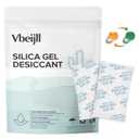 100 Gram (15 Pack) Color-Indicating Silica Gel Packets, Premium Food Grade Desiccant - Rechargeable Moisture Absorbers for Food Storage, Electronics, 3D Filament & Safes