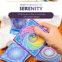 2 x Ceramic Coasters with Mandala Designs with Cork Backing for Hot & Cold Beverages Protects Surfaces from Water Rings & Heat Marks Mind Body & Soul by Mandala Arts Sri Yantra